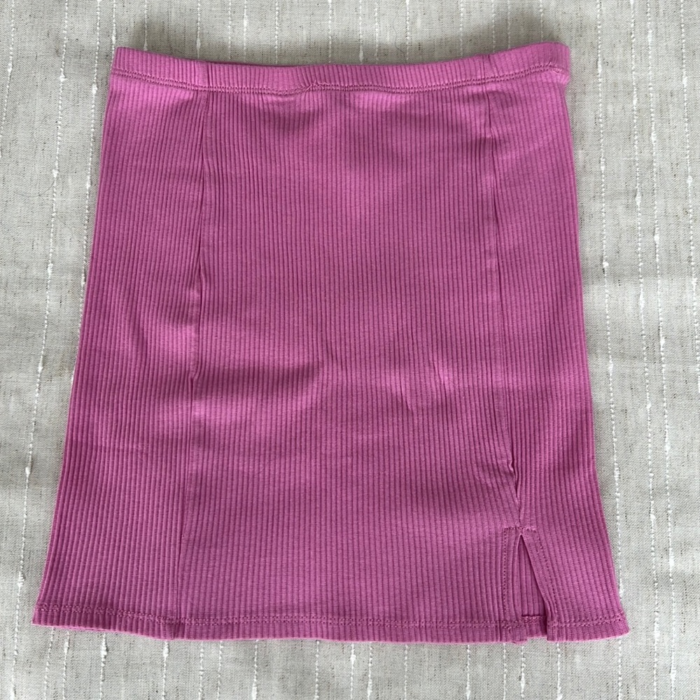 NWT Cotton On Pink Mauve Ribbed Bodycon Mini Skirt